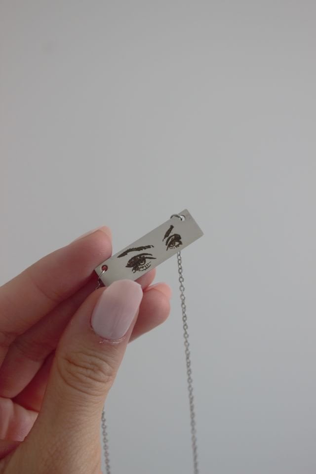 Çelik Kalp Gözü Kolye (Kendi Görseliniz İle)