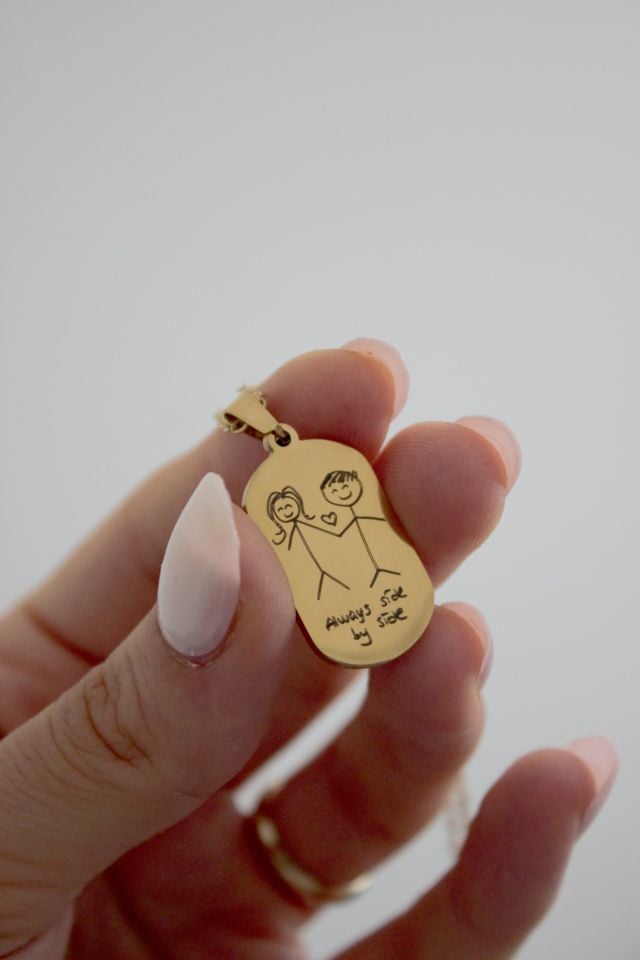 Çelik Çizdir Kolye (Kendi Çiziminiz İle)