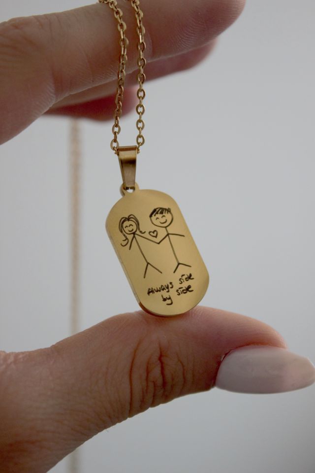 Çelik Çizdir Kolye (Kendi Çiziminiz İle)