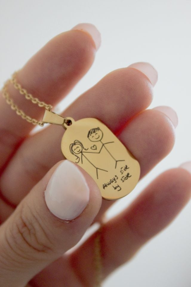 Çelik Çizdir Kolye (Kendi Çiziminiz İle)