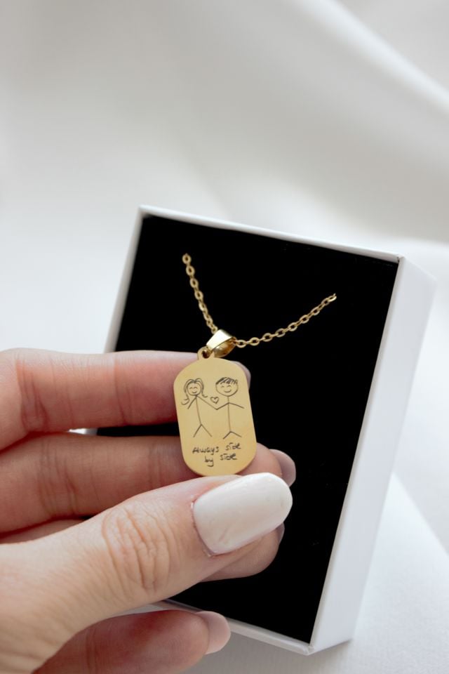 Çelik Çizdir Kolye (Kendi Çiziminiz İle)