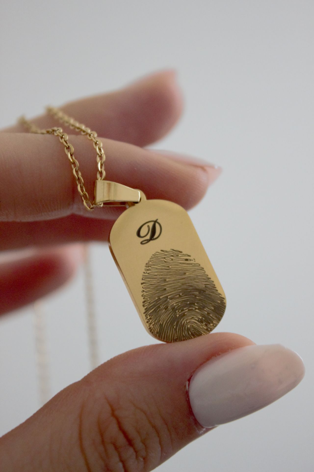 Çelik Parmak İzi Kolye (kendi izinizle)