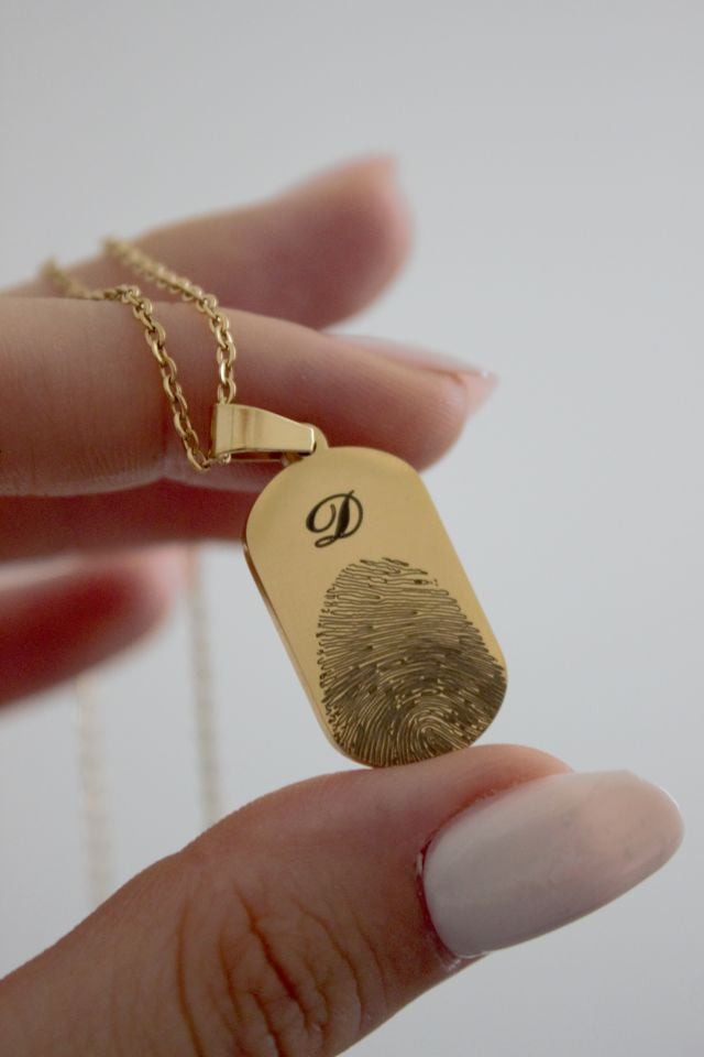 Çelik Parmak İzi Kolye (kendi izinizle)