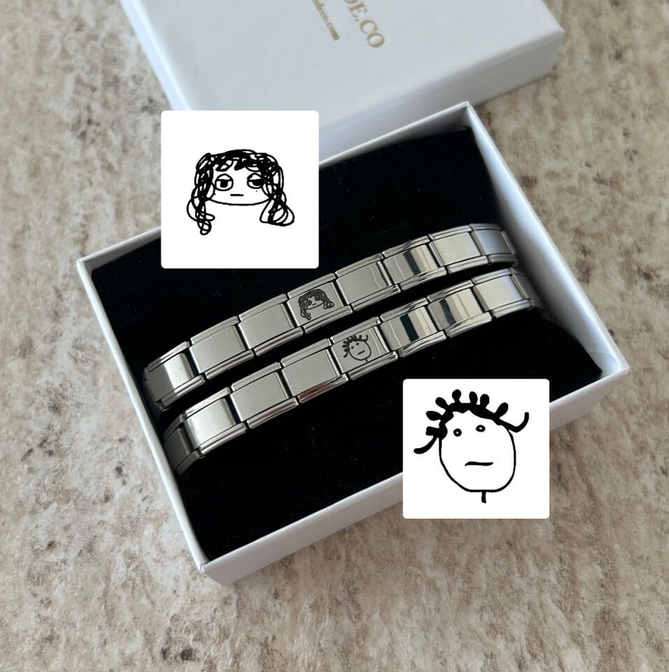 1 ADET Çelik Portre Sevgili Charm Bileklik (sizin görseliniz ile)