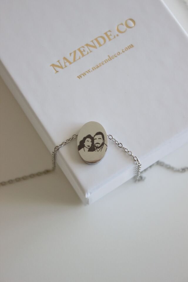 Çelik Minimal Kişiselleştirilmiş Kolye (1 adet)