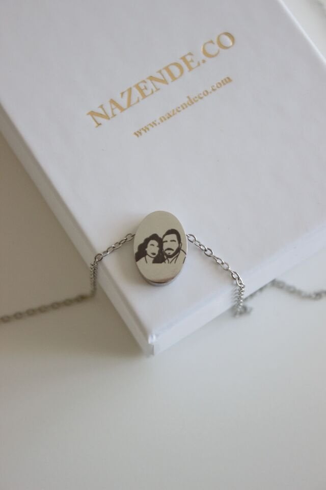 Çelik Minimal Kişiselleştirilmiş Kolye (1 adet)