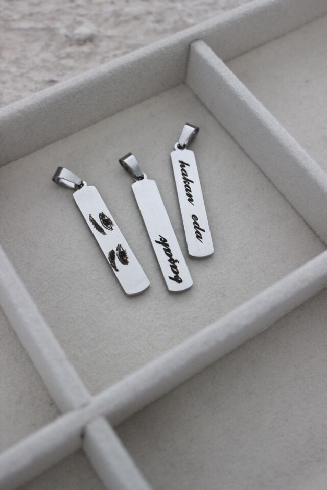 Çelik Çubuk Kolye (Zinciriyle beraber)