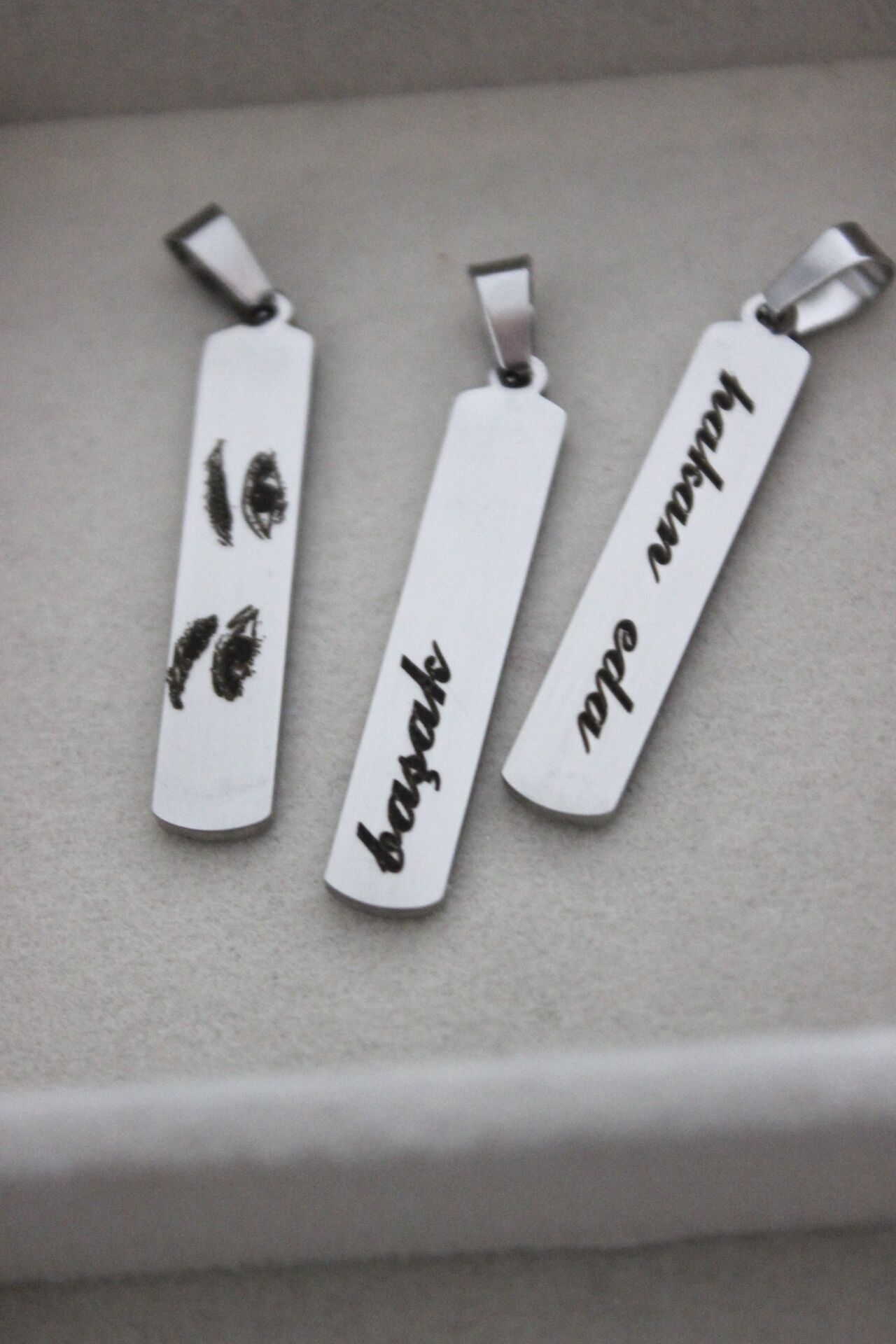 Çelik Çubuk Kolye (Zinciriyle beraber)