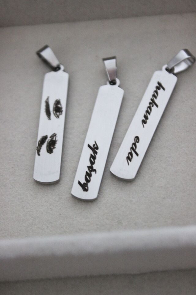 Çelik Çubuk Kolye (Zinciriyle beraber)