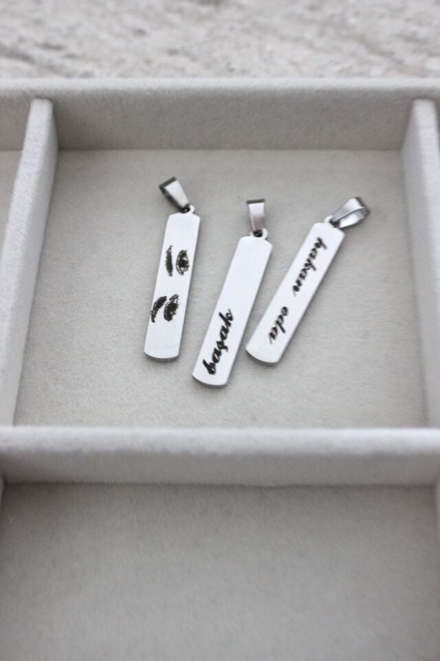 Çelik Çubuk Kolye (Zinciriyle beraber)