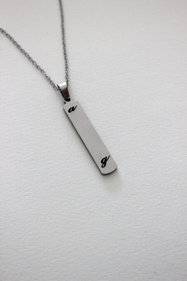 Çelik Çubuk Kolye (Zinciriyle beraber)