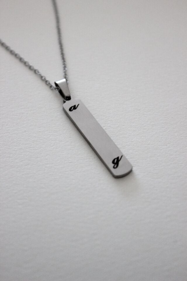 Çelik Çubuk Kolye (Zinciriyle beraber)