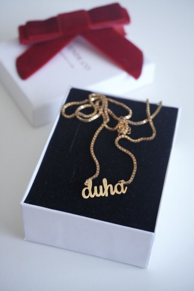 925 Ayar Gümüş Küp Zincir İsim Kolye