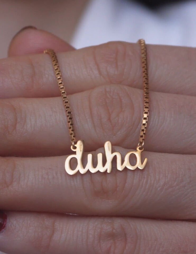 925 Ayar Gümüş Küp Zincir İsim Kolye