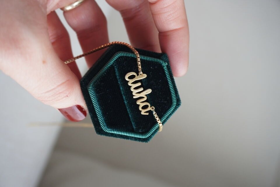 925 Ayar Gümüş Küp Zincir İsim Kolye