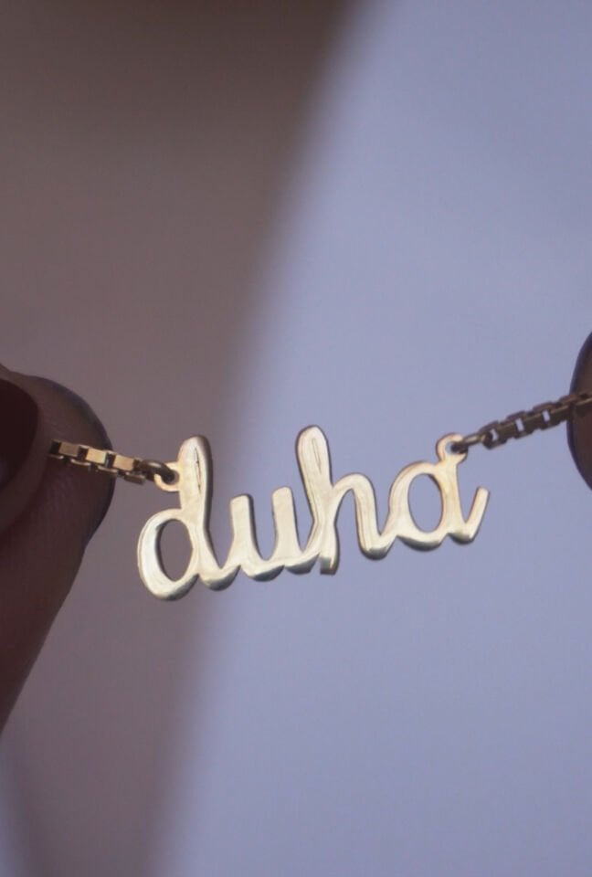 925 Ayar Gümüş Küp Zincir İsim Kolye