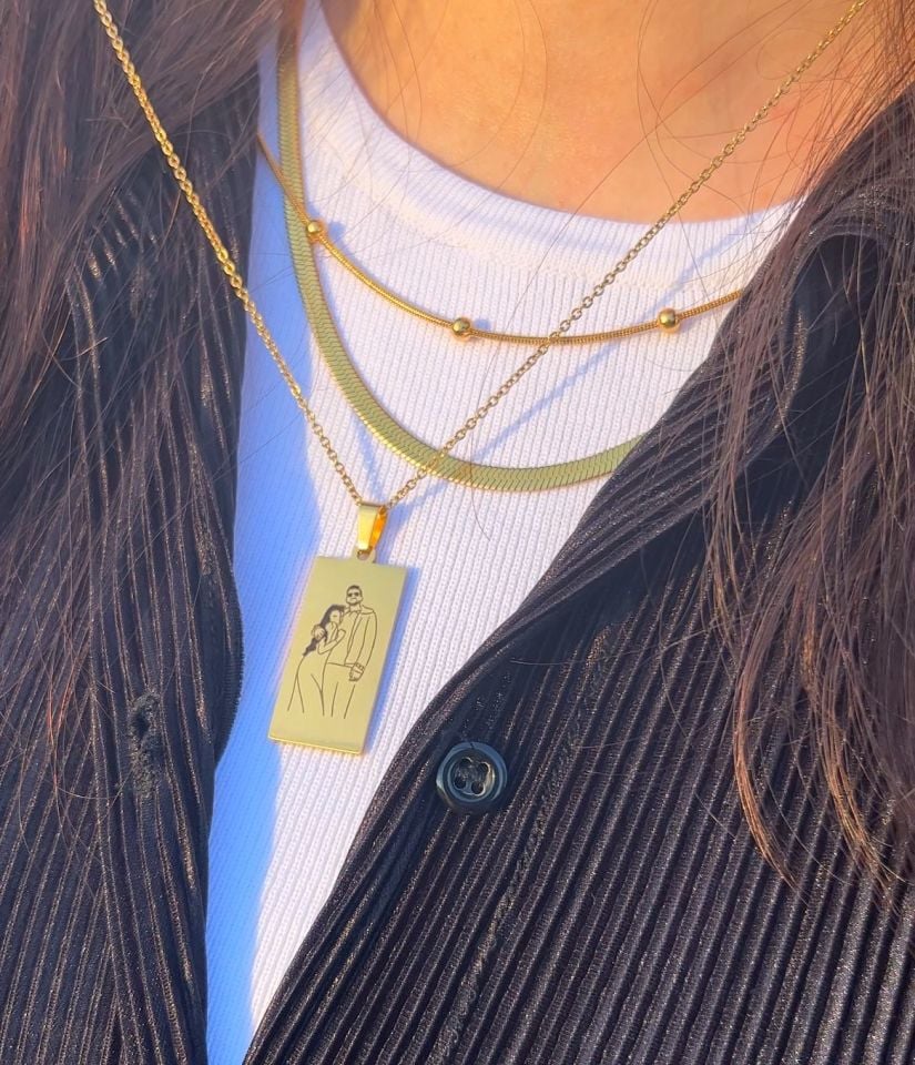 Çelik Kendin Çizdir Kolye