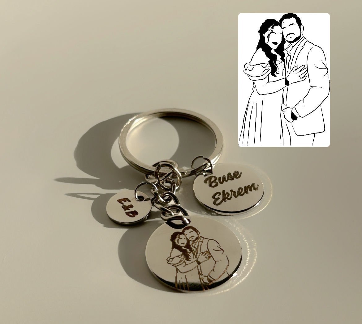 Portre, Harf, Yazı Anahtarlık (kişiselleştirilmiş)