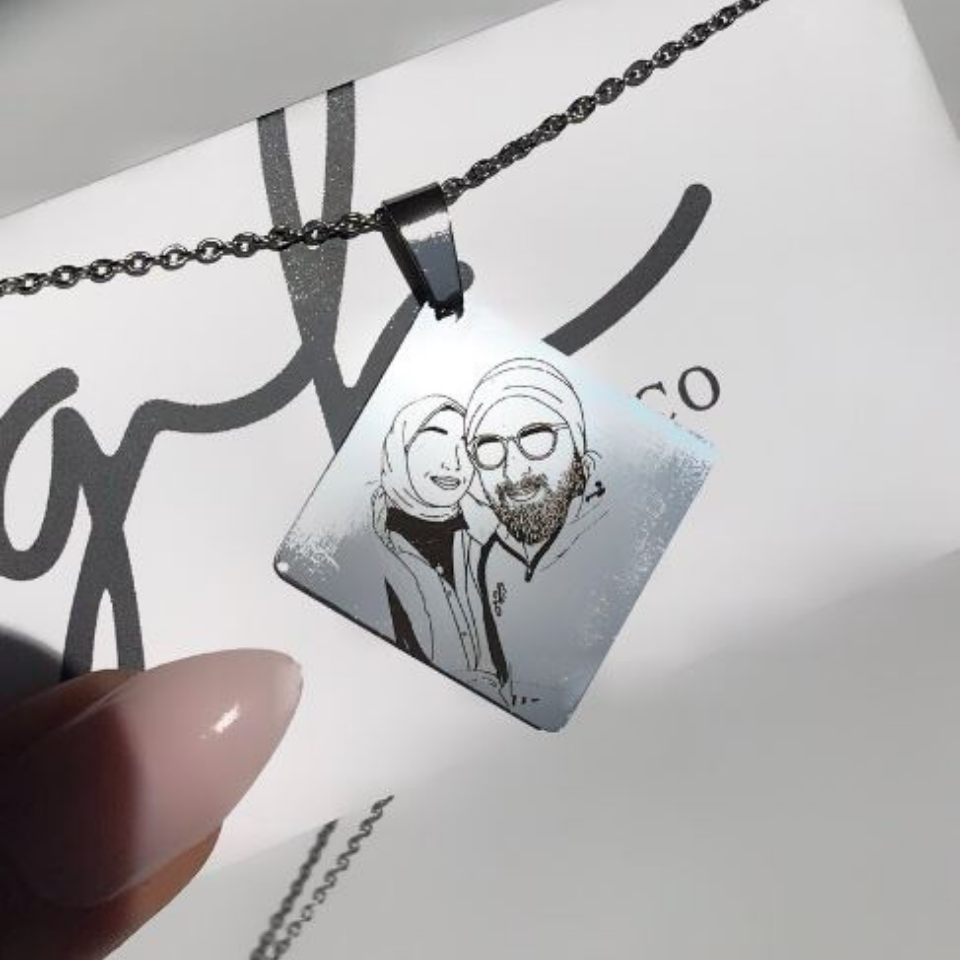 Çelik Kendin Çizdir Kolye