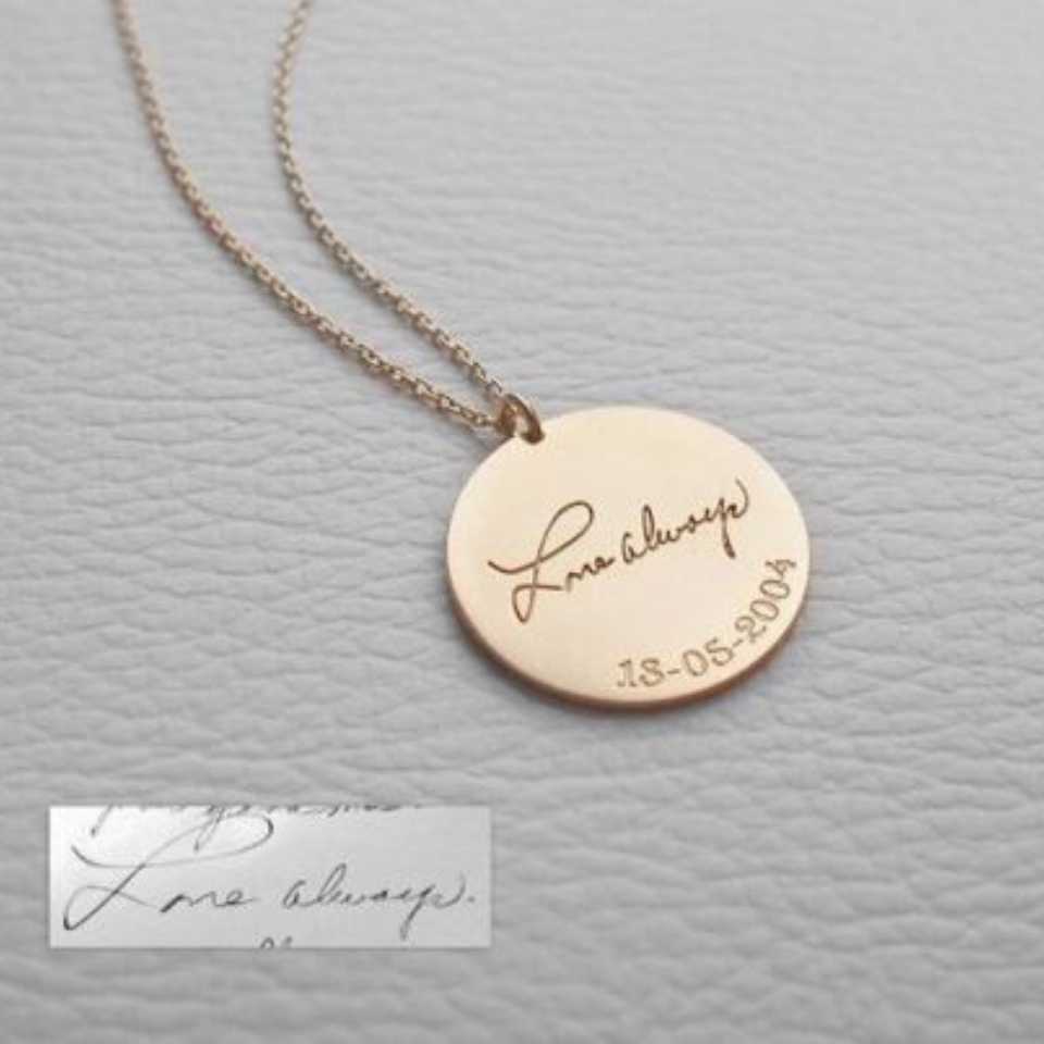 Çelik Yuvarlak Kendin Çizdir Kolye