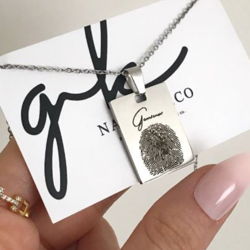 Çelik Parmak İzi Kolye