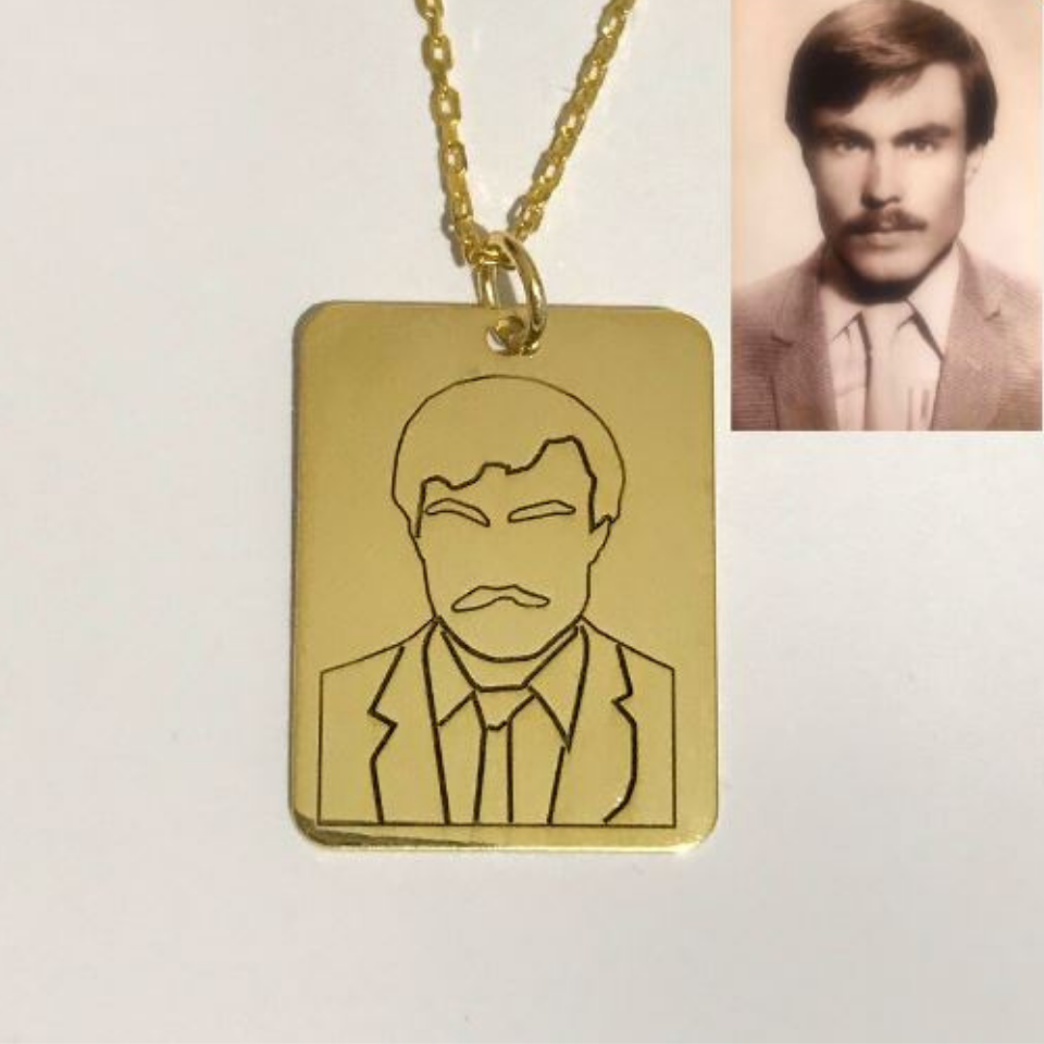 925 Ayar Gümüş Kendin Çizdir Kolye