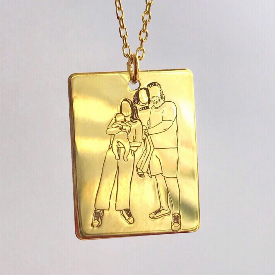 925 Ayar Gümüş Kendin Çizdir Kolye