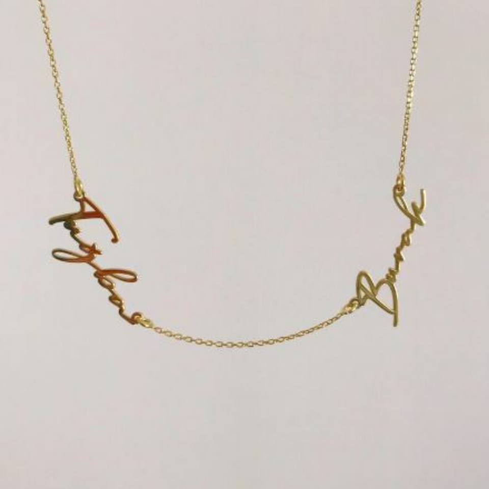 925 Ayar Gümüş Çoklu İsim Kolye