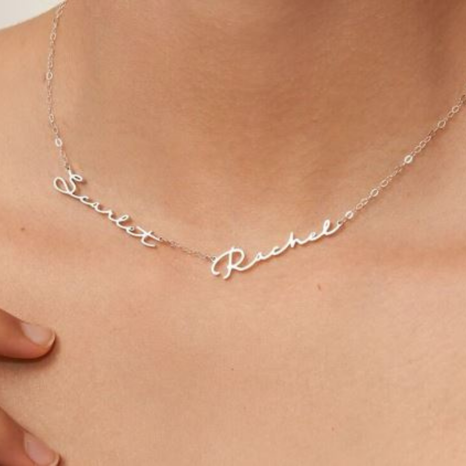 925 Ayar Gümüş Çoklu İsim Kolye