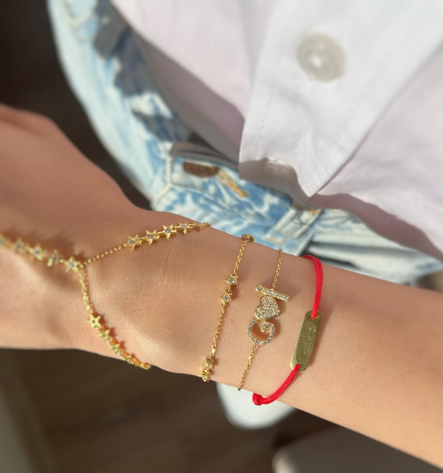 925 Ayar Gümüş Taşlı Harf Bileklik