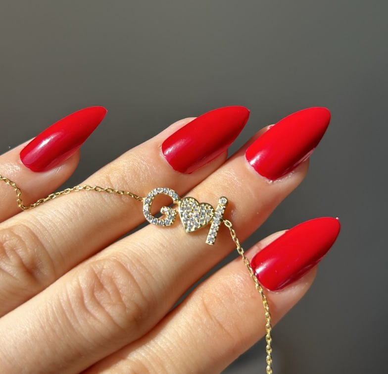 925 Ayar Gümüş Taşlı Harf Bileklik