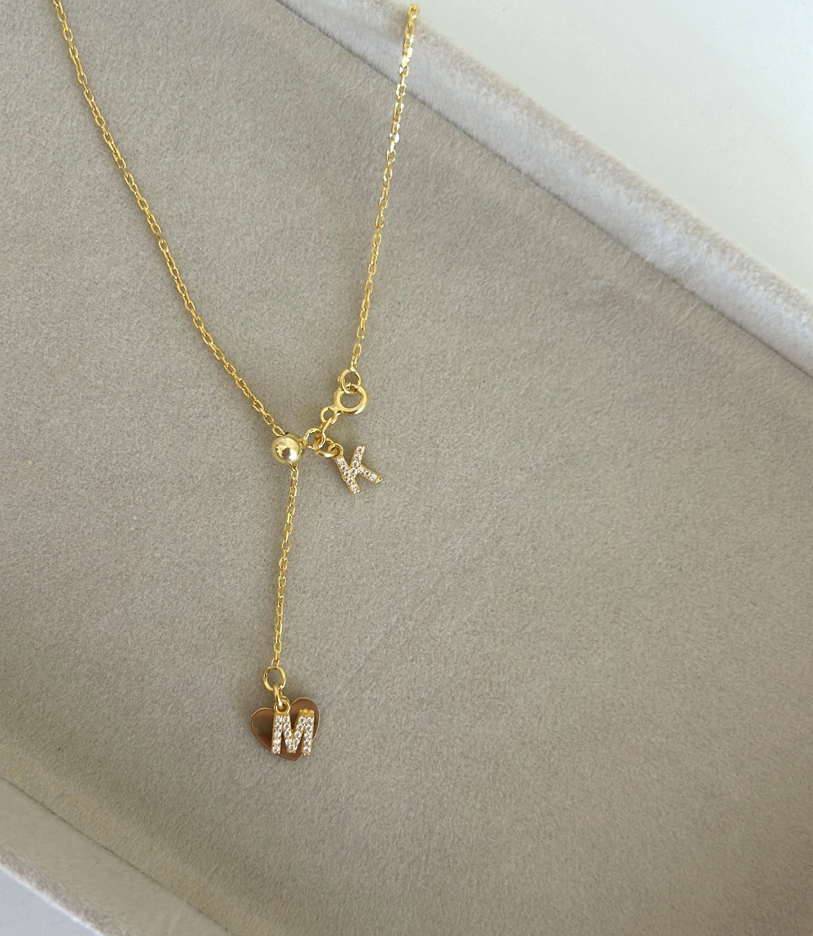 925 Ayar Gümüş Asansörlü Çift Harf Kolye