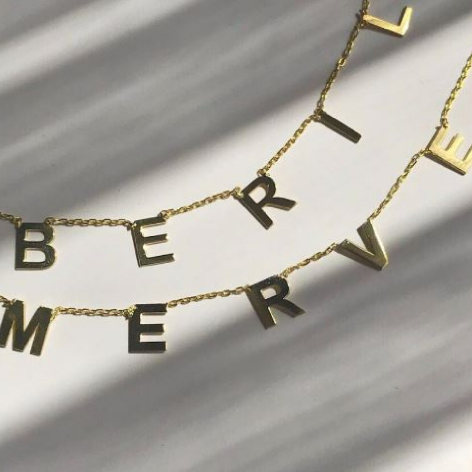 925 Ayar Gümüş İsim Kolye