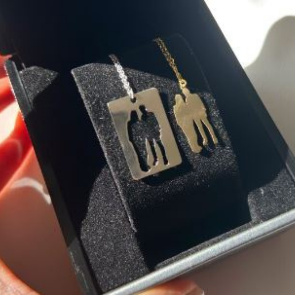 925 Ayar Gümüş Gölge Couple Kolye