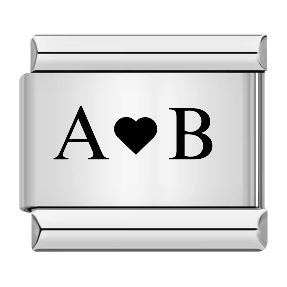 Çelik Tarih/Harf/İsim İtalyan Charm Bileklik (sizin yazınız ile)