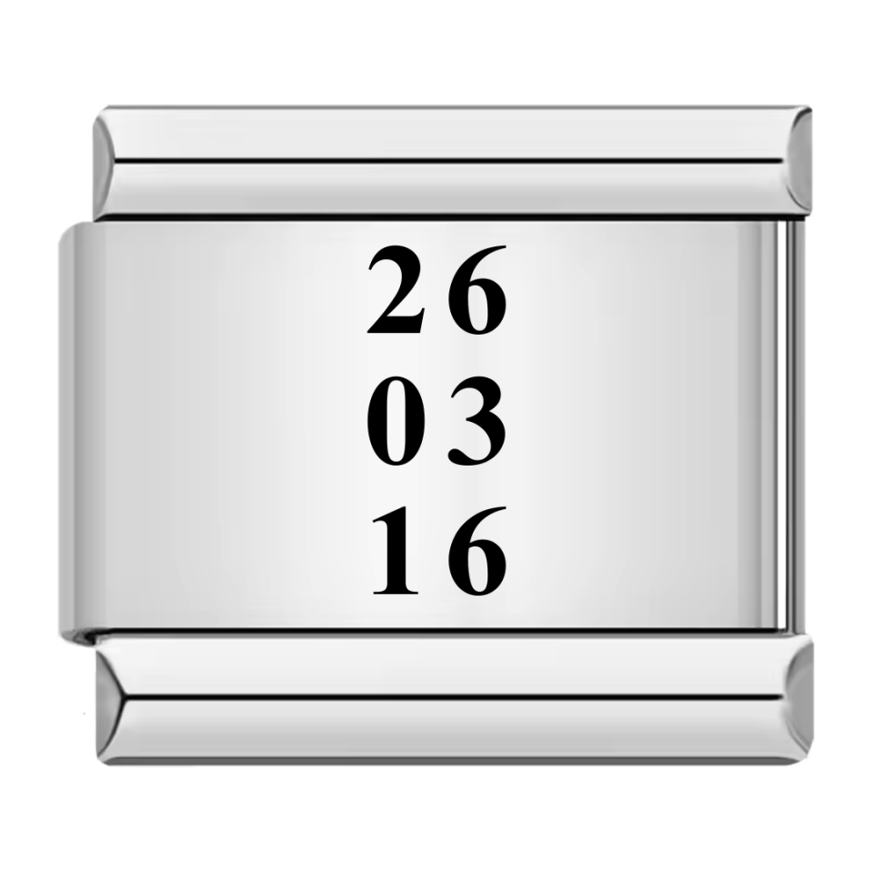 Çelik Tarih/Harf/İsim İtalyan Charm Bileklik (sizin yazınız ile)