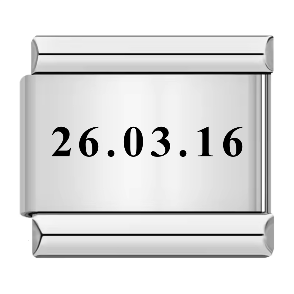 Çelik Tarih/Harf/İsim İtalyan Charm Bileklik (sizin yazınız ile)