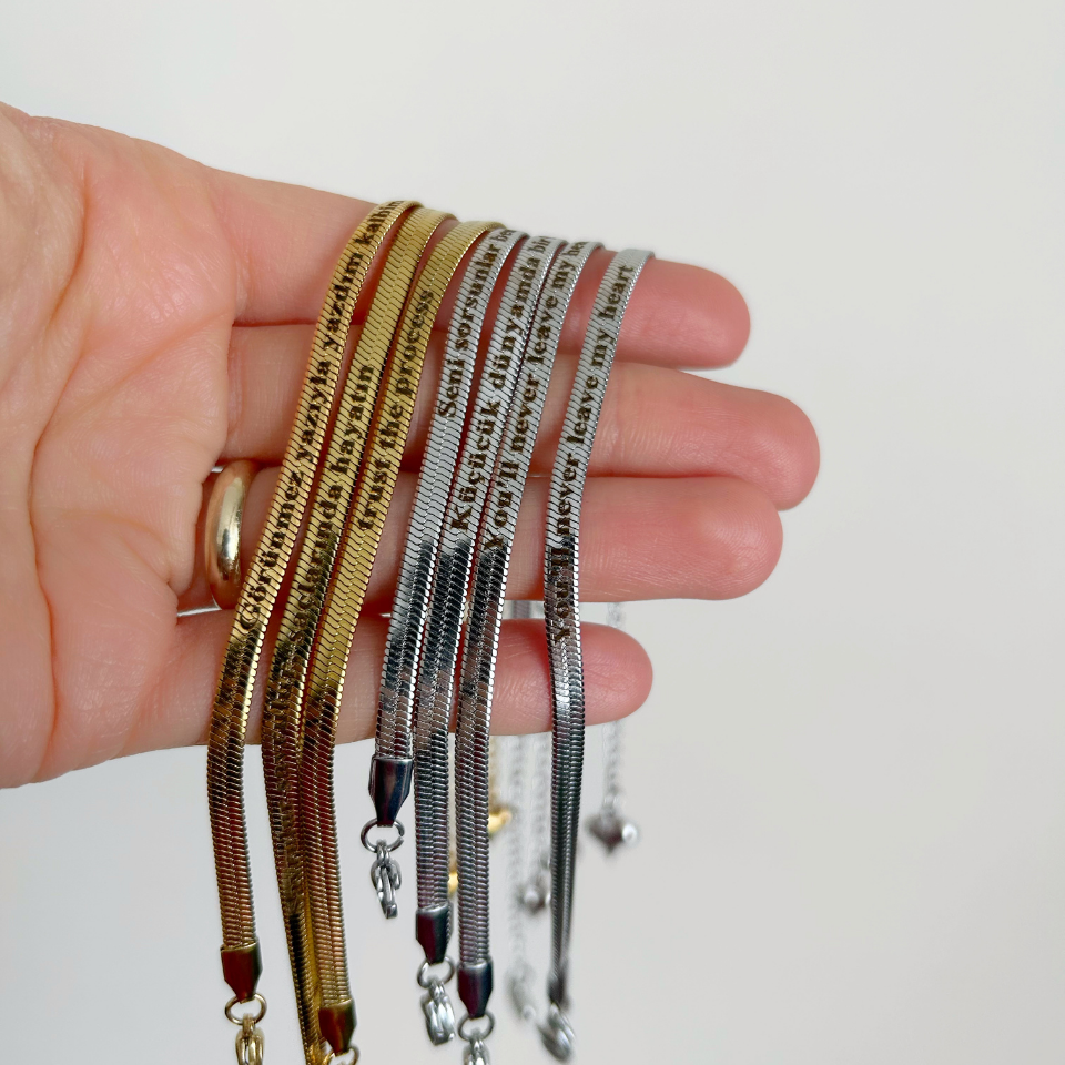 Çelik İtalyan Kendin Yazdır Bileklik