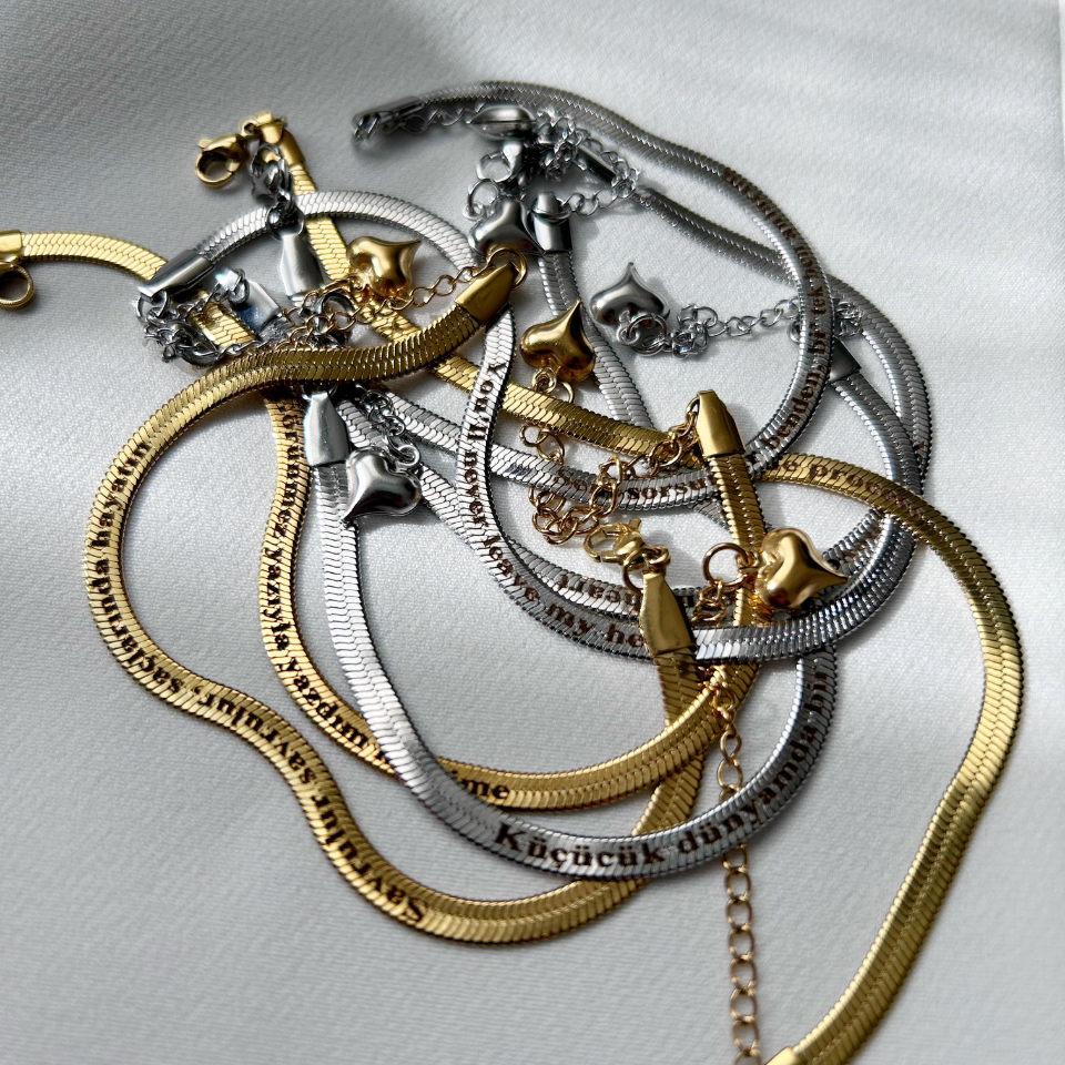 Çelik İtalyan Kendin Yazdır Bileklik