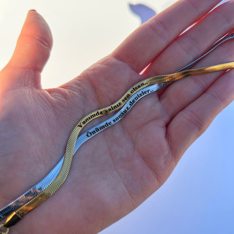 Çelik İtalyan Kendin Yazdır Bileklik