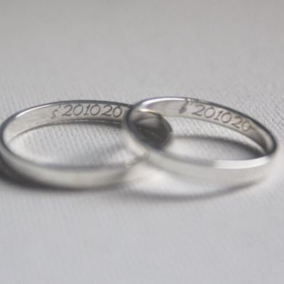 925 Ayar Gümüş İnce içe Kendin Yazdır Yüzük